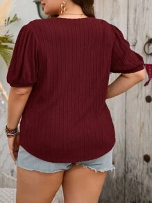 SHEIN LUNE Camiseta unicolor de manga farol