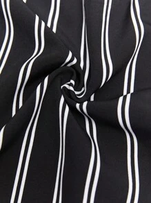 BizChic 條紋印花無袖襯衫工作服 - 黑色 - 查看 7