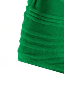 EMERY ROSE Áo nữ Dây kéo Xù màu trơn Giải trí - màu xanh lá - Xem 3