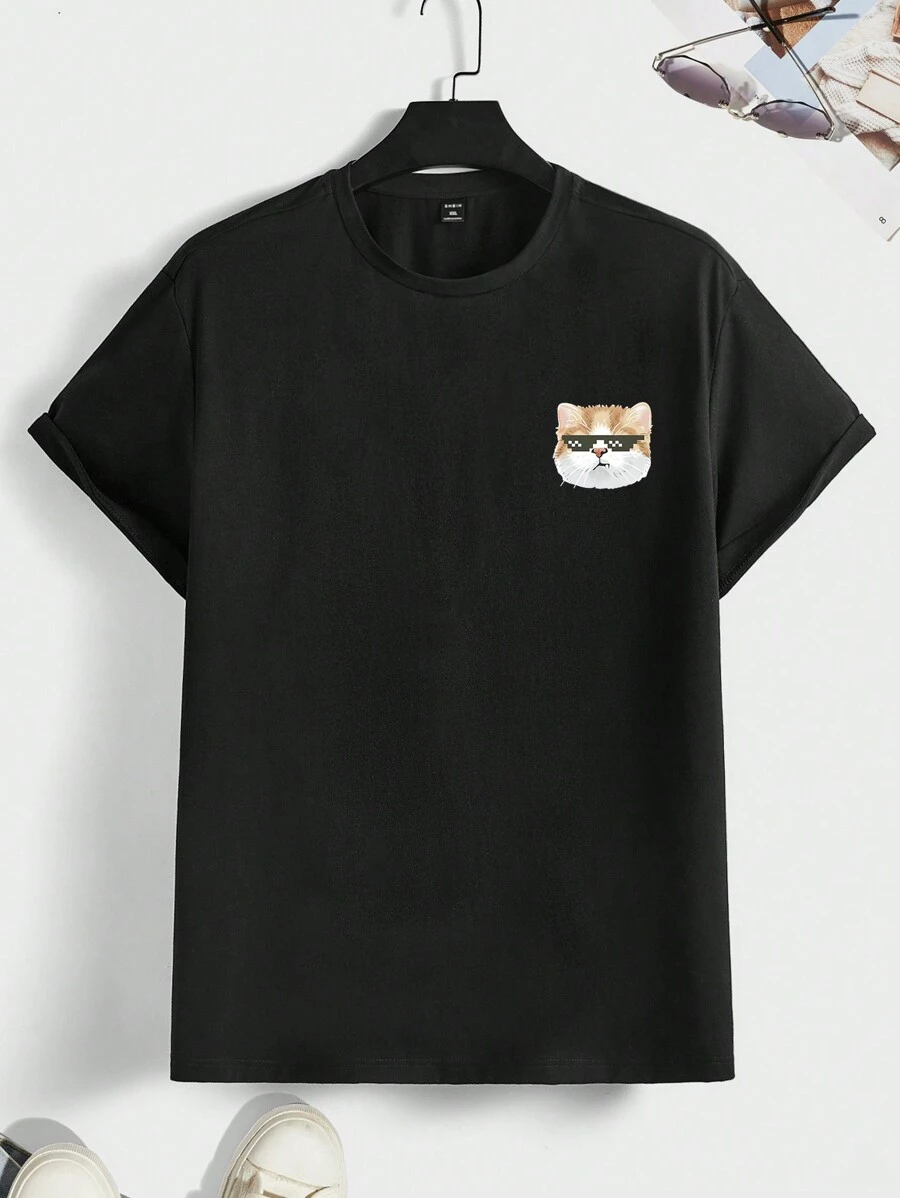 Manfinity RebelGame Nam Plus Bông Đồ họa Hoạt hình Áo thun - màu đen - Xem 1