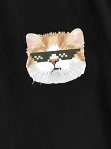 Manfinity RebelGame Nam Plus Bông Đồ họa Hoạt hình Áo thun - màu đen - Xem 3