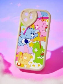 ROMWE X Care Bears 1 pieza Funda de teléfono TPU gráfica de oso de dibujos animados compatible con iPhone - Multicolor - Ver 2