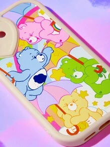 ROMWE X Care Bears 1 pieza Funda de teléfono TPU gráfica de oso de dibujos animados compatible con iPhone - Multicolor - Ver 4