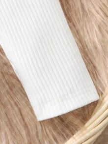 quần bé gái Gân đan màu trơn - trắng - Xem 4