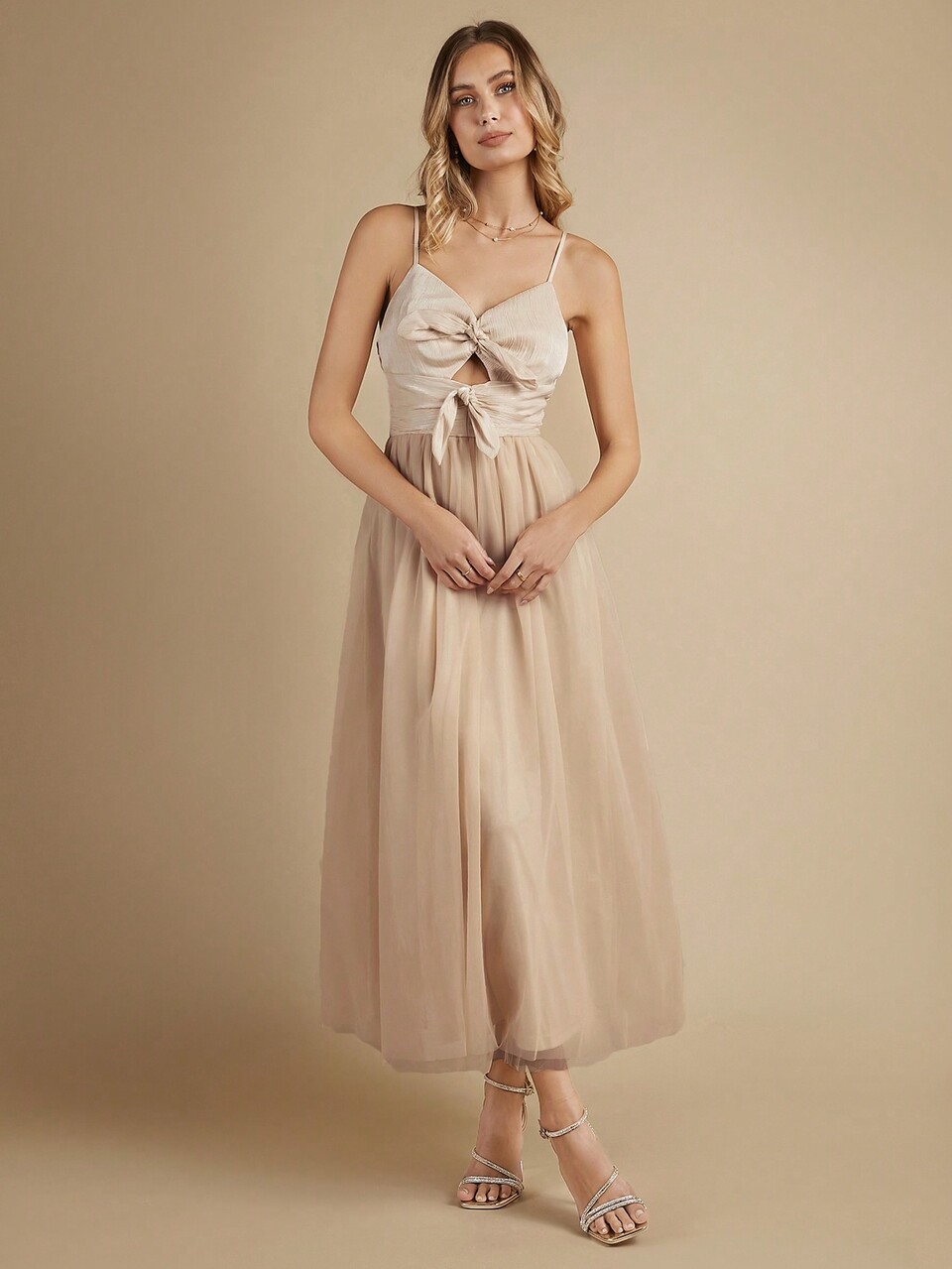 Bow Front Cami Bridesmaid Dress
