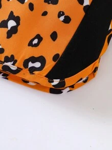 SHEIN Baby Letter Graphic Ruffle Trim Tee & Leopard Print Shorts - Multicolor - View 6