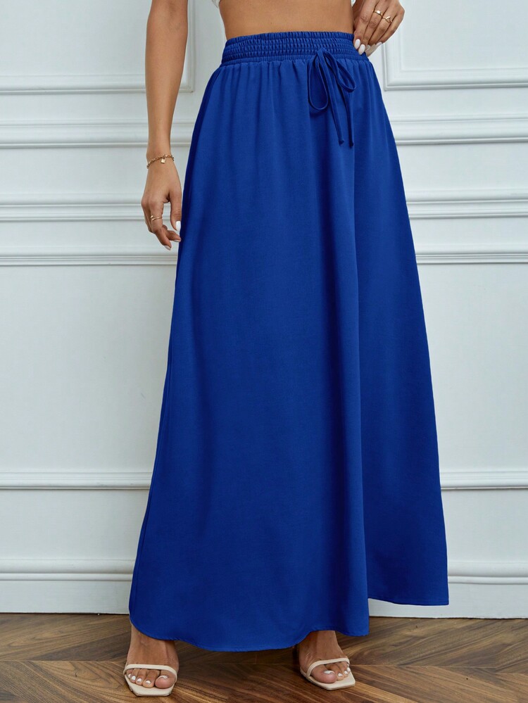 SHEIN Tall Váy nữ Dây kéo màu trơn Giải trí - Xanh đậm - Xem 5