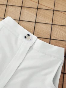 RueChic Tween Girl Flap Pocket Side Cargo Pants - White - View 6