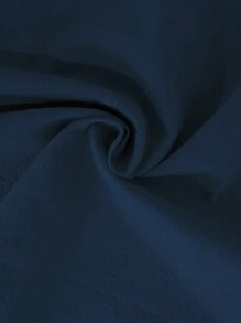 SHEIN Clasi 素色圍裹側打結連身短褲 - 藏蓝色 - 查看 7