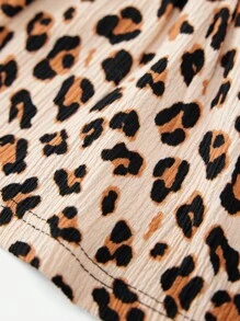 RueChic Toddler Girls Leopard Print Ruffle Trim Peplum Blouse - Multicolor - View 3