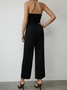 SHEIN Privé Solid Tube Jumpsuit - Black - View 2