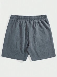 Manfinity NiteLyfe Men Drawstring Waist Slant Pocket Shorts - Navy Blue - View 2