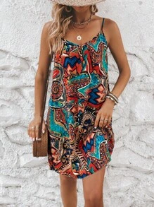 SHEIN VCAY Đầm Bộ lạc Boho - Nhiều màu - Xem 1