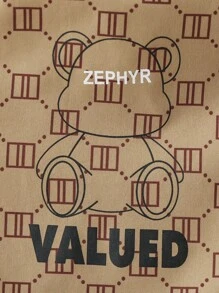 SHEIN 男大童熊和字母圖案T恤和短褲 - 彩色 - 查看 3