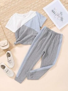 Toddler Girls Colorblock Tee & Sweatpants - Multicolor - View 1