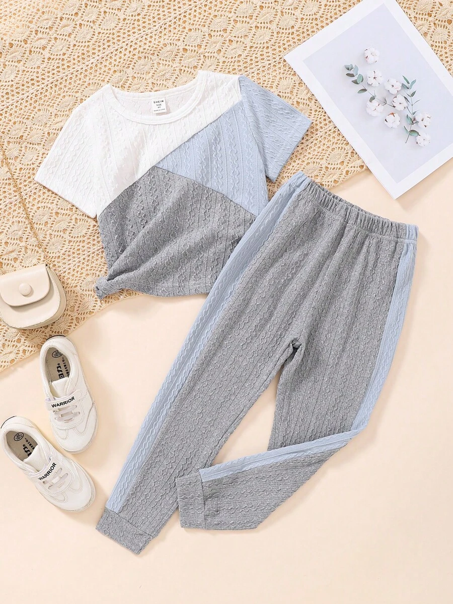 Toddler Girls Colorblock Tee & Sweatpants - Multicolor - View 1