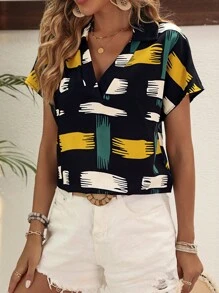 SHEIN LUNE Áo sơ mi nữ Tất cả trên in Giải trí - Nhiều màu - Xem 1