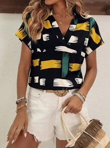 SHEIN LUNE Áo sơ mi nữ Tất cả trên in Giải trí - Nhiều màu - Xem 6