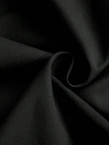 SHEIN Girlism 少女纯色工装口袋短款休闲迷你裙 - 黑色 - 查看 5