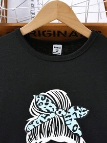 SHEIN Bộ hai mảnh Gái phân lớp Con số In hoa Báo Dễ thương - Nhiều màu - Xem 4