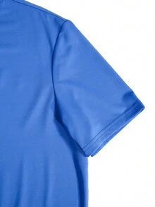 Manfinity Homme Nam Áo phông trơn & Eo dây rút Quần short - Xanh đậm - Xem 5