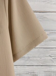 Manfinity Homme 男士素色前排扣前口袋襯衫不帶T恤 - 卡其色 - 查看 3