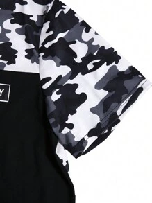 Manfinity LEGND 男士迷彩印花T恤和腰部抽繩短褲 - 彩色 - 查看 4