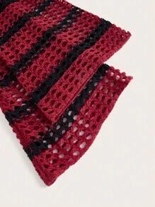 ROMWE Grunge Punk Plus Hollow Out Crop Sweater - Multicolor - View 4