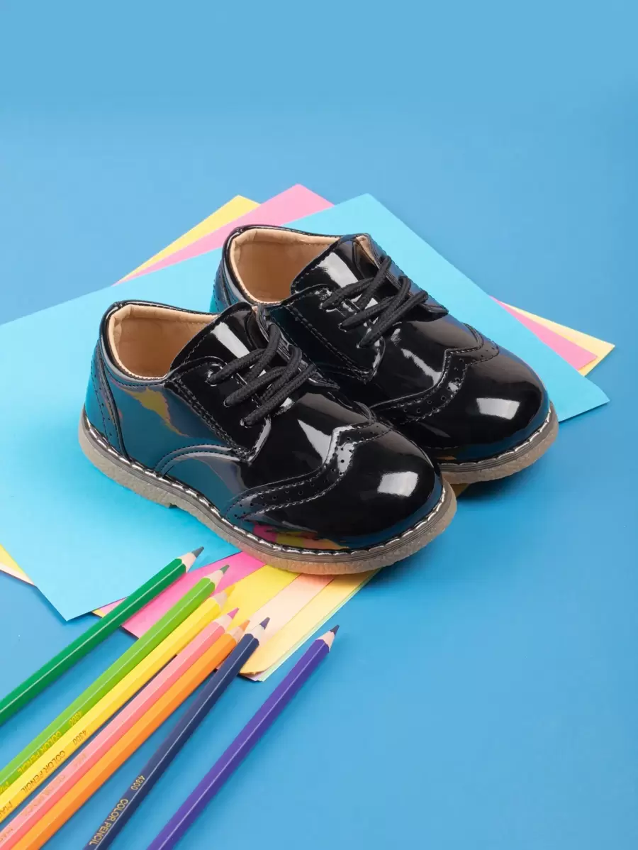 Boys Wingtip Brogue Lace Up Oxford Shoes For Outdoor