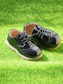 Boys Wingtip Brogue Lace Up Oxford Shoes For Outdoor - Black - View 5