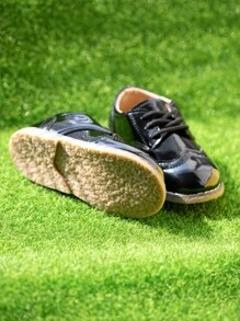 Boys Wingtip Brogue Lace Up Oxford Shoes For Outdoor - Black - View 6