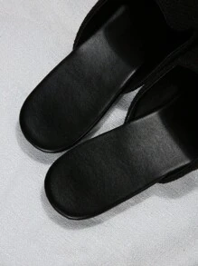 秋冬大码女式 35-45 花卉图案尖头一脚蹬平底穆勒鞋，时尚百搭酒红色鞋子，春夏