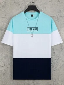 Manfinity Homme Áo thun Nam Khối Màu Lá thư Giải trí - Nhiều màu - Xem 2