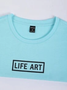 Manfinity Homme Áo thun Nam Khối Màu Lá thư Giải trí - Nhiều màu - Xem 5