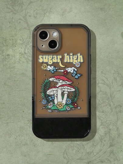 Studio Chunk 1pc Letter Mushroom Graphic TPU Phone Case Compatible With IPhone