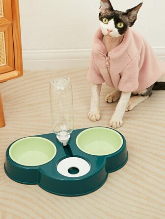 1入組多功能帶水壺寵物碗