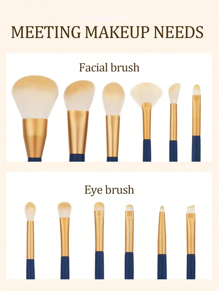 Amortals 12pcs Makeup Brush Set, Including Foundation Brush, Contour Brush, Blush Brush, Highlighter Brush, Nose Shading Brush, Concealer Brush, Blending Brush, Eyeshadow Brush, Eyeliner Brush, Detail Brush And Eyebrow Brush, Suitable For Full Face Makeup.,Giveaways,Professional Makeup Brushes,Complete Makeup Set