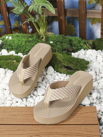 New Women's Platform Slippers, Casual Indoor/Outdoor Beach Flip Flops For Summer