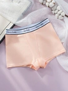 3入組腰部字母條帶平角褲