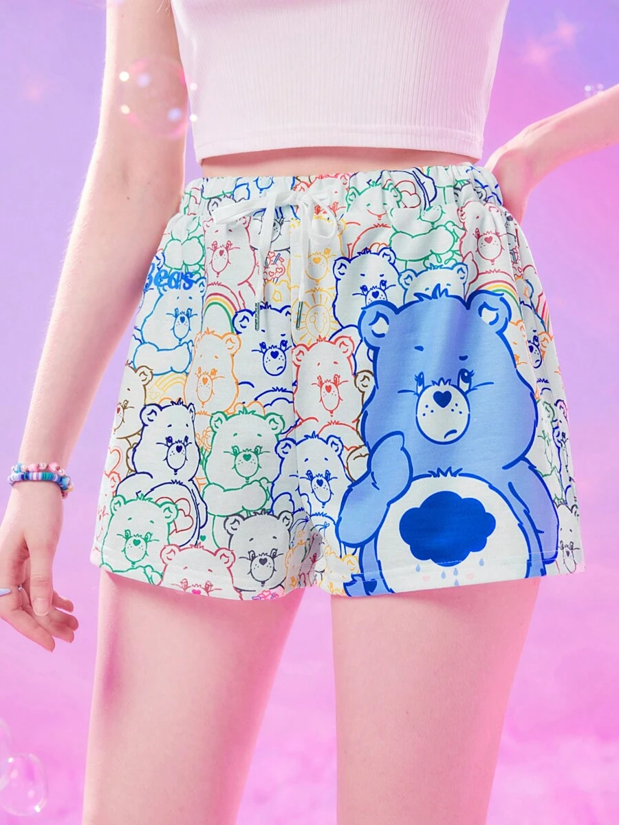 ROMWE X Care Bears Shorts con estampado de dibujos animados - Multicolor - Ver 1