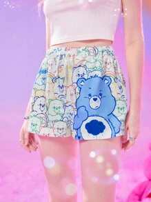 ROMWE X Care Bears Shorts con estampado de dibujos animados - Multicolor - Ver 3