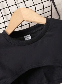 SHEIN Explorewe Bộ hai mảnh Gái - màu đen - Xem 3
