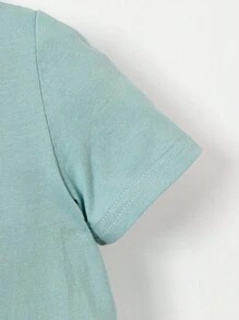 Cozy Pixies Đứa bé trai 2 Miếng Chất rắn Cổ Polo Áo liền quần chặt - Nhiều màu - Xem 3