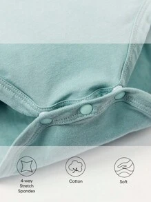 Cozy Pixies Đứa bé trai 2 Miếng Chất rắn Cổ Polo Áo liền quần chặt - Nhiều màu - Xem 4