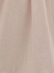 SHEIN VCAY Vestido smock unicolor bajo con fruncido - Albaricoque - Ver 7