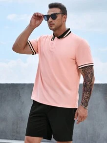 Manfinity Homme Đàn ông cộng Sọc trang trí Áo polo & Quần short - Nhiều màu - Xem 3