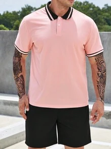 Manfinity Homme Đàn ông cộng Sọc trang trí Áo polo & Quần short - Nhiều màu - Xem 4