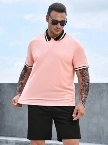 Manfinity Homme Đàn ông cộng Sọc trang trí Áo polo & Quần short - Nhiều màu - Xem 5