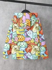 SHEIN Tween Boy 休閒連帽印花針織衫 - 彩色 - 查看 2