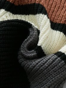 SHEIN Chàng trai trẻ Khối màu Đồ đan Ribbed Áo len - Nhiều màu - Xem 5